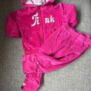 Vintage style Y2K Disney Tinker Belle Vibrant Pink Hoodie and Pants Set